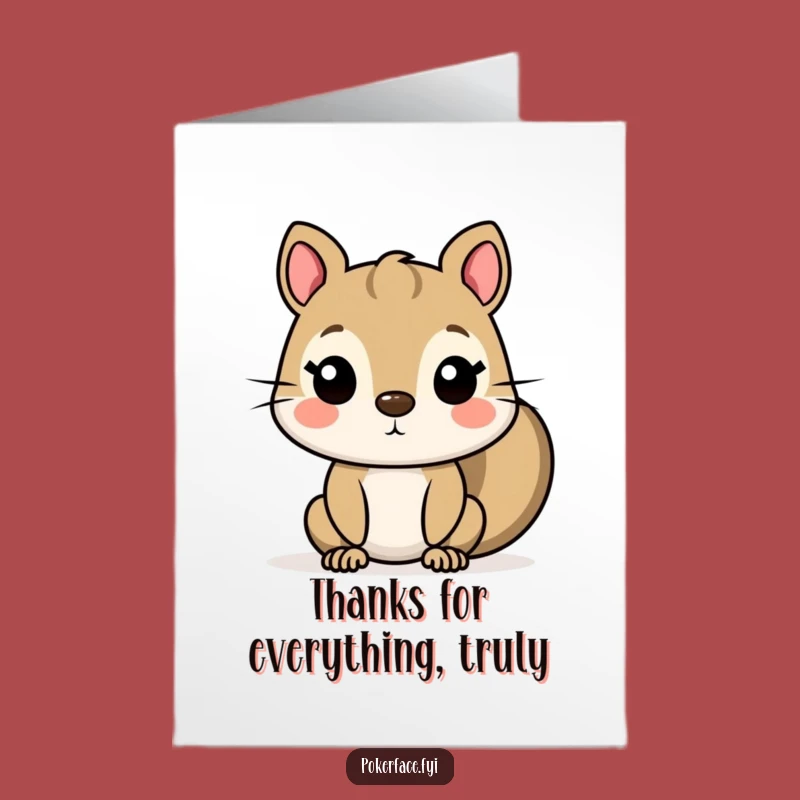 Free Printable Thank You Card: Squirrels Emotionless Face Downloadable Gift