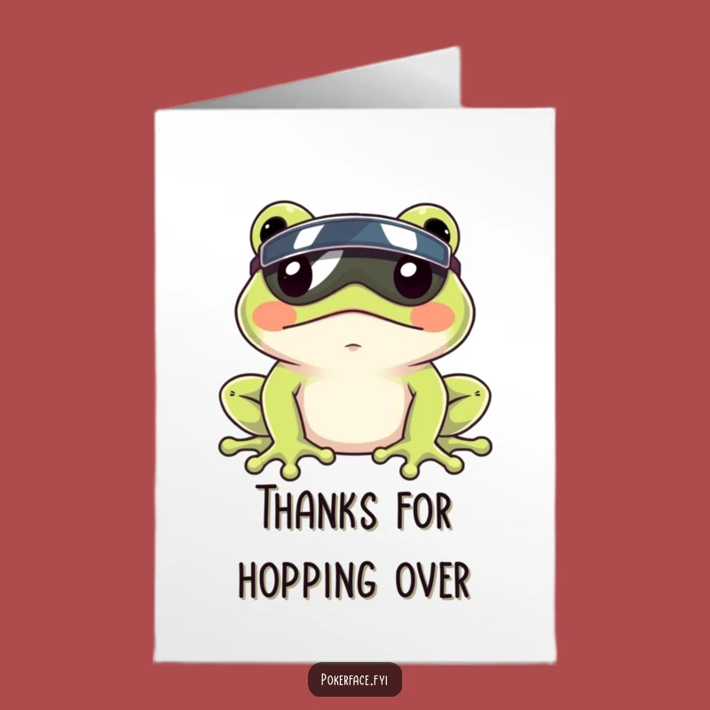 Free Printable Thank You Card: Chill Frog Visor Gratitude Downloadable!