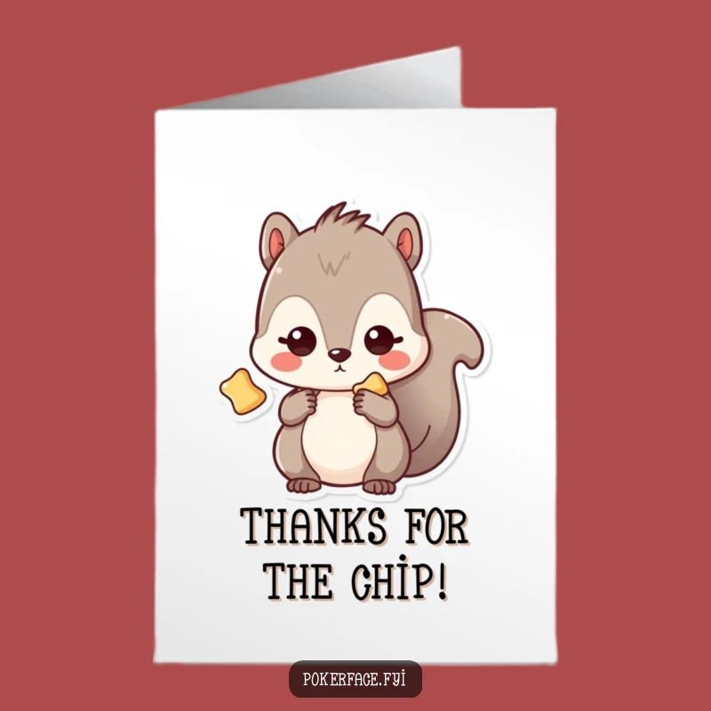 Free Printable Thank You Card: Squirrel Chip Blank Gaze Funny Downloadable Greeting