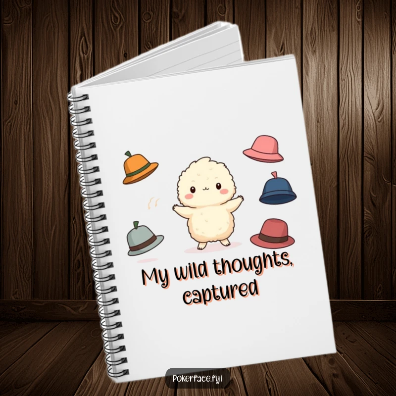 Funny Juggling Creature Notebook: Fluffy creature attempting to juggle hats, ideal for jotting down funny thoughts and tasks.