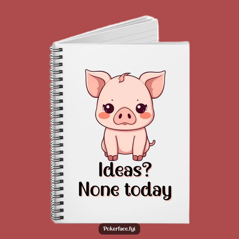 Funny Kawaii Piglet Notebook: Emotionless Thoughts, Great Funny Gift