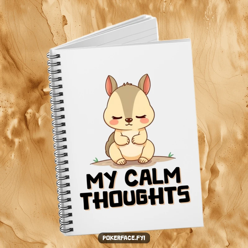 Funny Squirrel Notebook with an unnervingly calm squirrel, perfect for jotting down notes with hilarious serenity, ideal for organized and funny people.