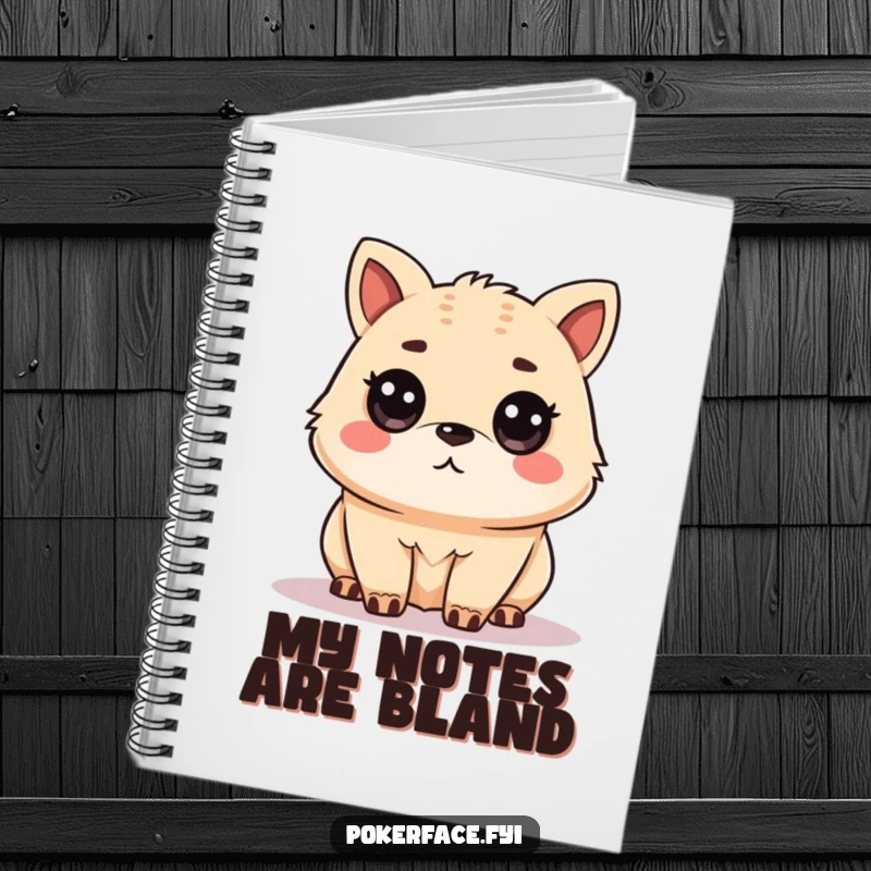 Funny Notebook with an unamused animal character, ready to record dry thoughts and critical observations, a perfect funny gift for journaling.