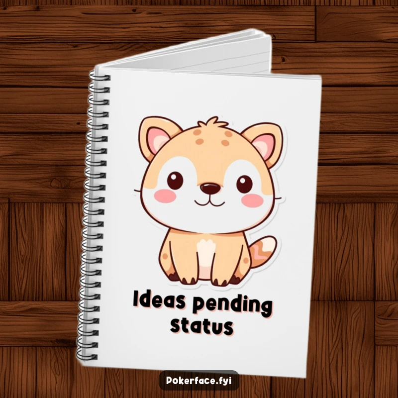 Funny cute animal notebook adorned with a pet's neutral, unreadable expression, perfect for journaling secrets.