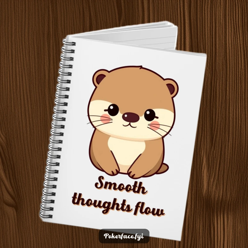 Funny Otter Notebook with an impassive character's uniformly even face, perfect for journaling and note-taking with subtle humor.