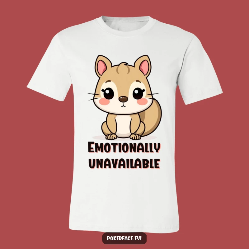 Funny Squirrel T-Shirt: Flat-Faced Character Tee for a Comedic, Unbothered Look