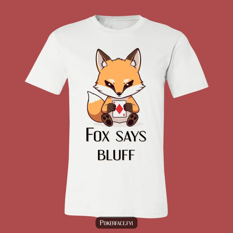 Funny Fox Poker Face T-Shirt: Stoic Card Player - Hilarious Gift!