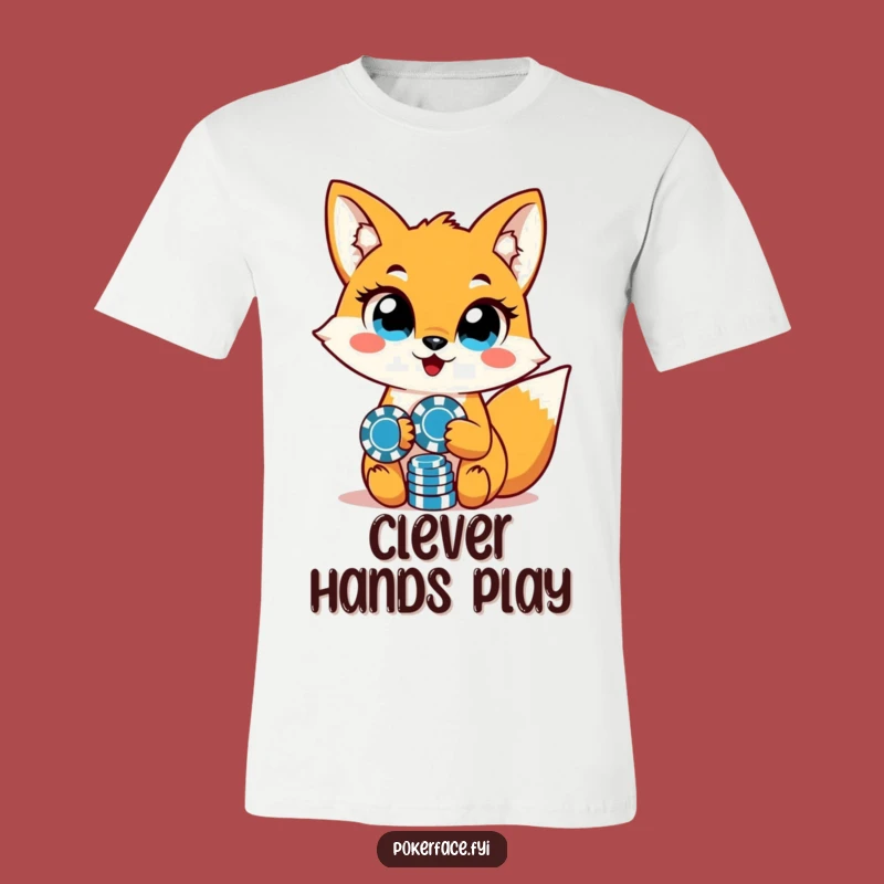 Funny Fox Poker T-Shirt: Intense Eyes & Chips - Cool Funny Gift Tee!