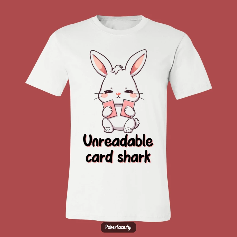 Funny Poker Face Rabbit T-Shirt: Play Your Cards Right with No Emotion