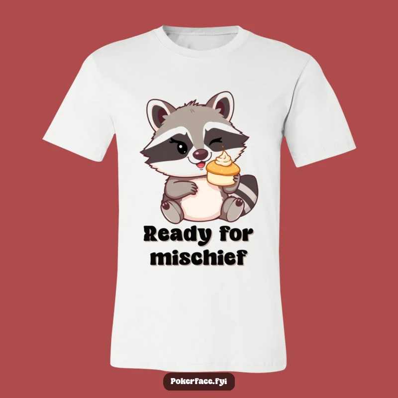 Funny Raccoon Pie Toss T-Shirt: Wear Your Mischief Proudly