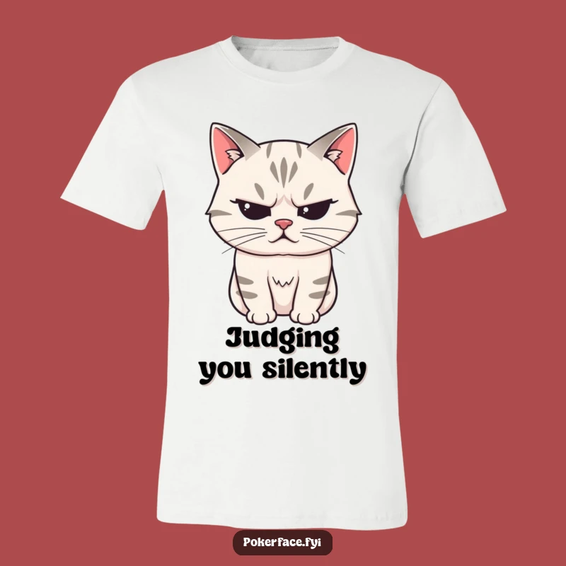Funny Stoic Cat T-Shirt: Unreadable Vibes, Cool Feline, Humorous Tee