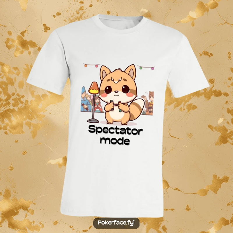 Funny T-Shirt showcasing a detached animal character observing an event with a calm, neutral demeanor, ideal for expressing detached humor, a funny gift.