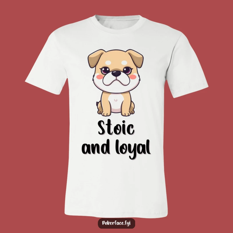 Funny Stoic Dog T-Shirt, Hilarious Neutral Face Canine Apparel