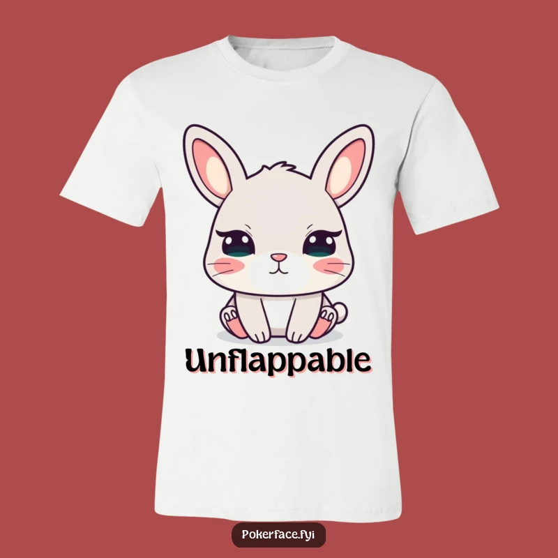 Funny Calm Rabbit T-Shirt, Unblinking Eyes Bunny Apparel, Quirky Gift