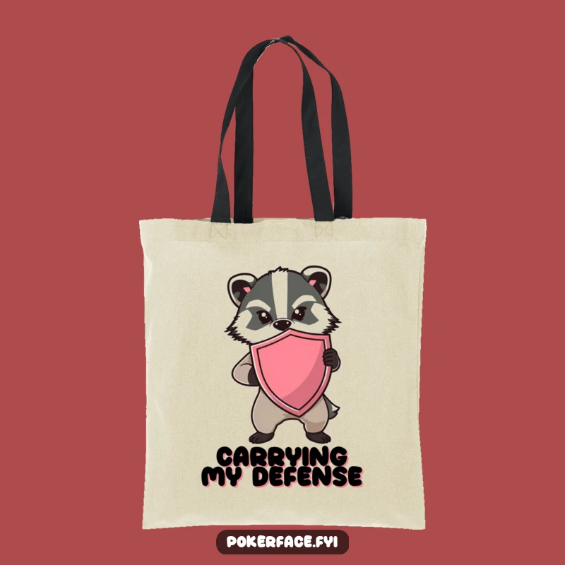 Funny Badger Shield Tote Bag: Carry Your Defense with This Hilarious Bag