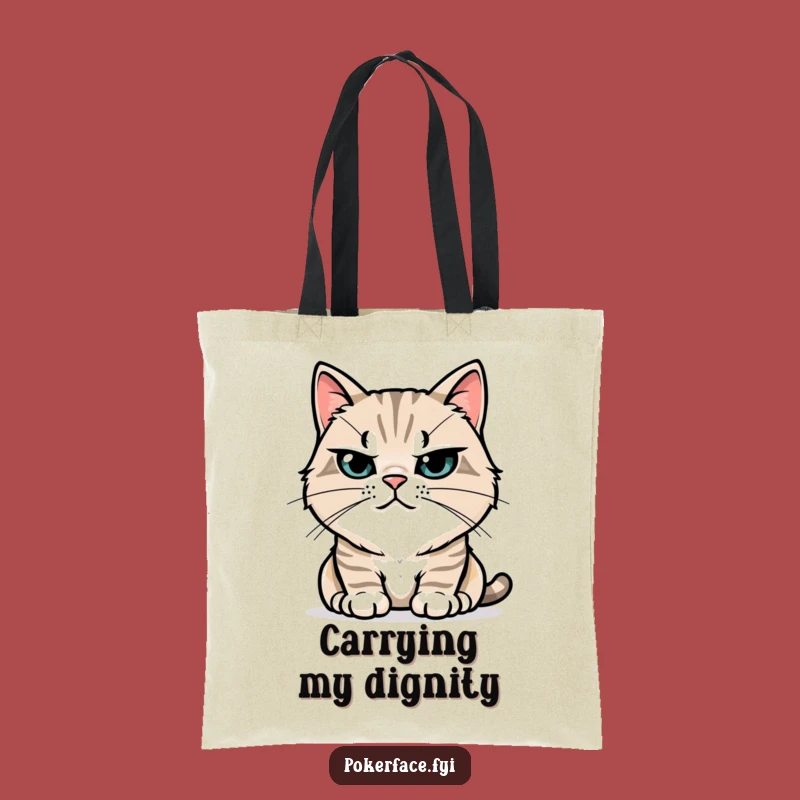 Funny Stoic Cat Tote Bag: Carry Your Essentials with Feline Composure