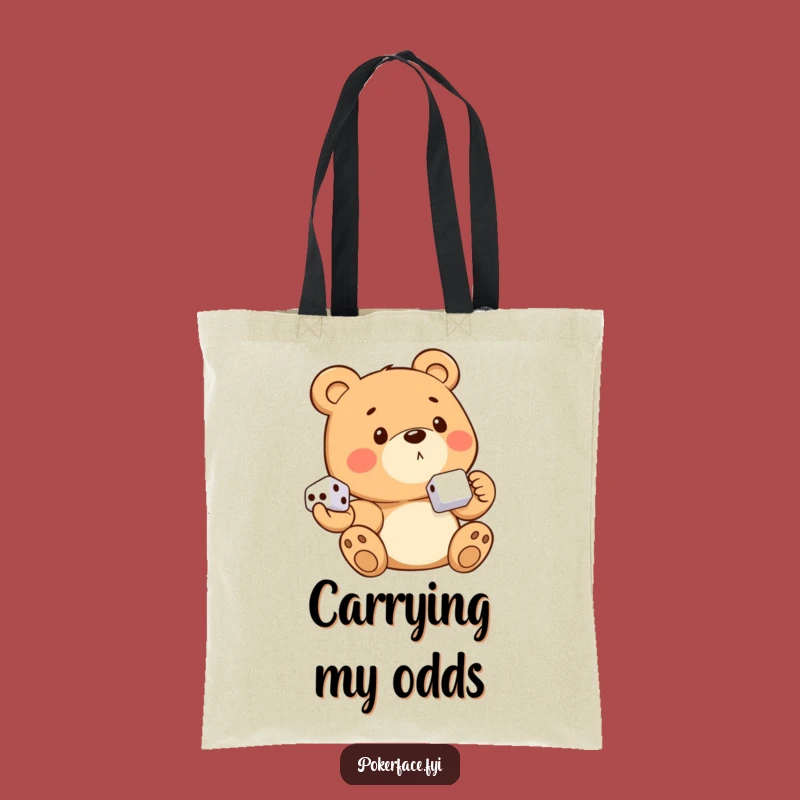 Funny Bear Dice Tote Bag: Emotionless Holder - Practical Funny Gift!