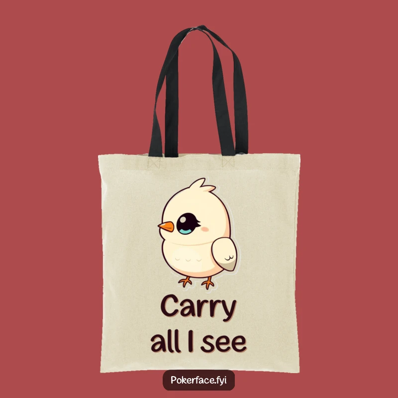 Funny Bird Tote Bag: Unblinking Eye Style, Perfect Gift for Humor!
