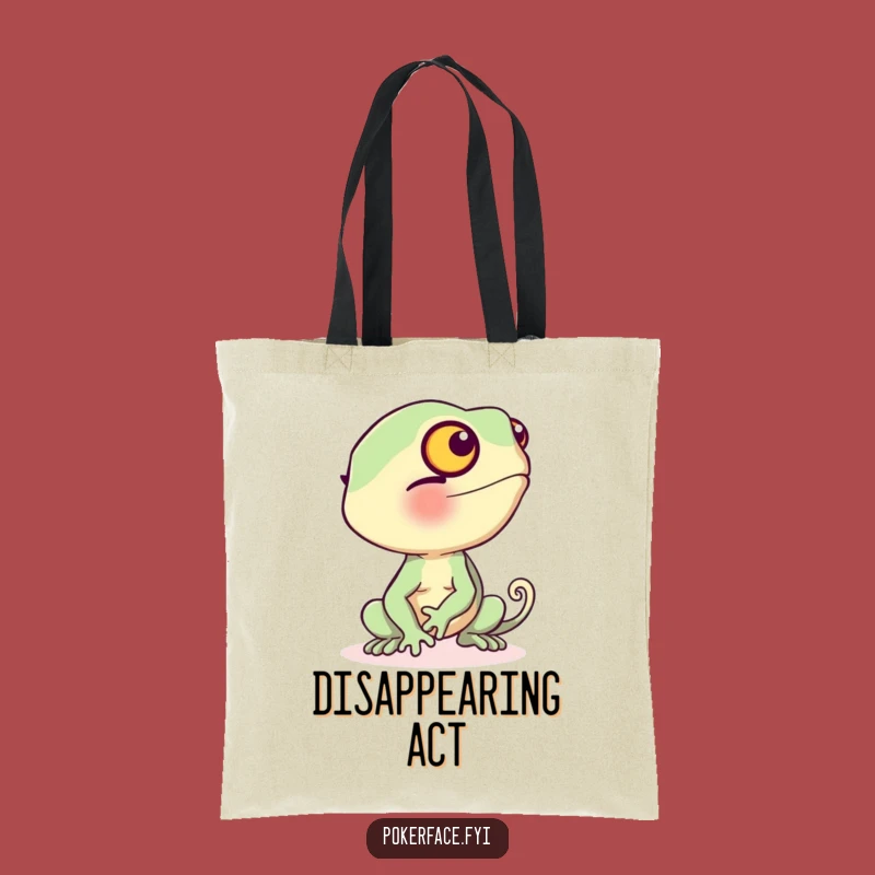 Funny Chameleon Tote Bag: Blush Beige Humorous Carry-all