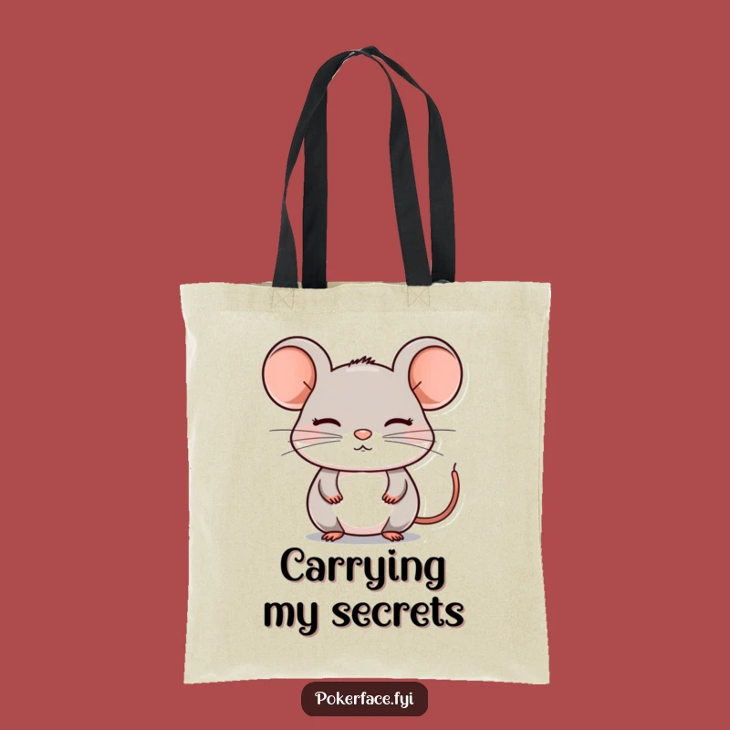 Funny Composed Mouse Tote Bag - Still Character Carry-All, Great Funny Gift for Everyday Calm