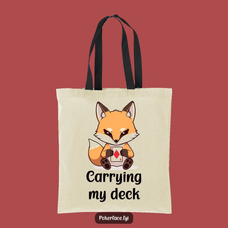 Funny Fox Poker Face Tote Bag: Stoic Card Player - Carry Your Game!