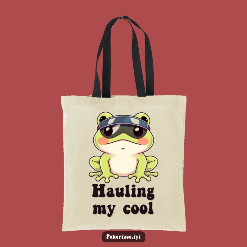 Funny Frog Visor Tote Bag: Carry Your Calm with This Hilarious Amphibian Bag
