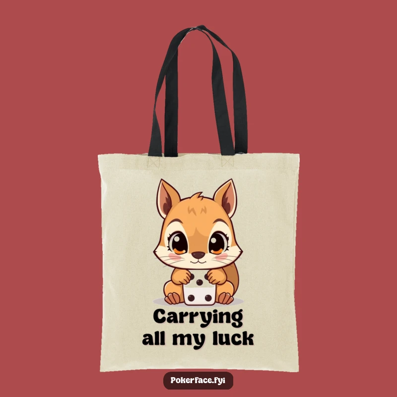 Funny Squirrel Tote Bag: Carry Your Luck with This Hilarious Dice Accessory