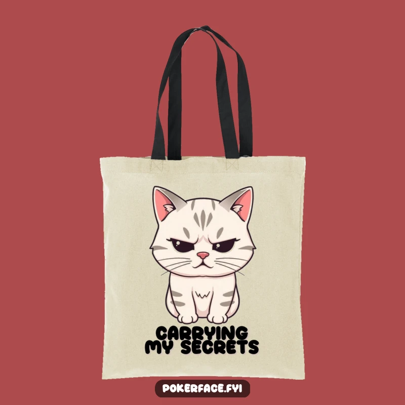 Funny Stoic Cat Tote Bag: Carry Your Secrets, Chic & Humorous Bag