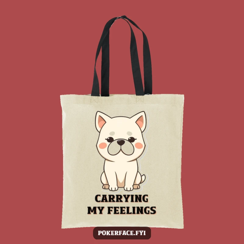 Funny Stoic Dog Tote Bag: Carry Your Stuff with Unmoving Style