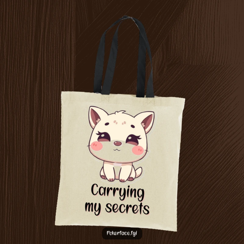 Funny tote bag featuring an animal character with a subtle, mysterious wink, perfect for carrying essentials with playful secrecy.