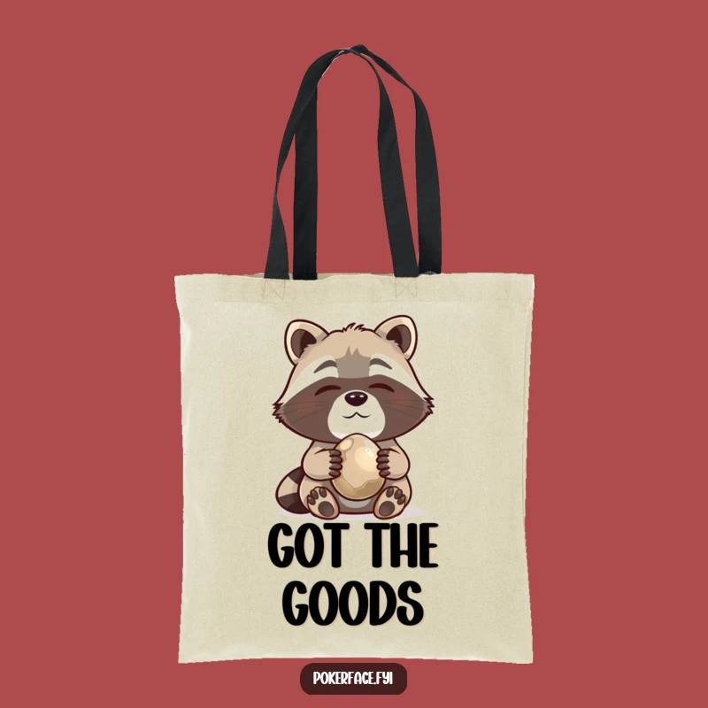 Funny Raccoon Tote Bag: Pebble Collector Humor Carry-all